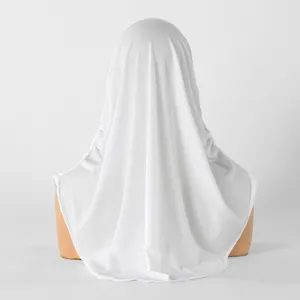 Hijab sottocapo da donna in lino cristallo tinta unita, cuffia elastica copricollo.