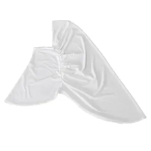 Sottovelo hijab musulmano con arricciatura laterale monocolore da donna comodo ed elastico bianco