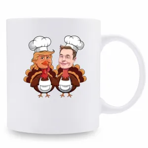 Tasse à café en céramique blanche vue détaillée, avec graphique caricature drôle, tasse bureau.