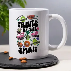 White ceramic coffee mug with inspirational text print, perfect for office and daily use.