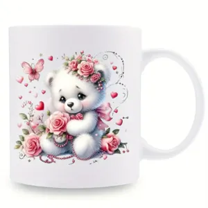 Ceramic Coffee Mug Office Drinkware Cute Animal Floral Printed Mug Microwave Safe Ceramic Cup Gift