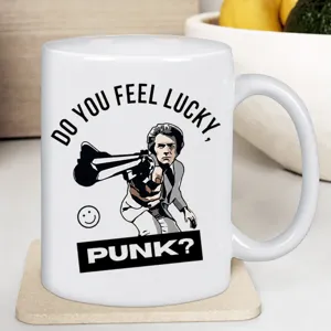 Weißer Keramik-Kaffeebecher mit klassischem Filmfiguren-Druck für Büro und Zuhause