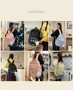 Mochila de estudiante de estilo japonés dulce gran capacidad mochila escolar informal para