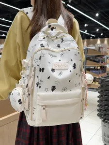Grosse Kapazitaet Studenten Rucksack mit Schmetterling Stern Muster Schulranzen fuer Maedchen