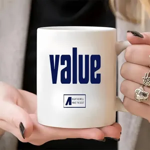 Tazza da caffè in ceramica con stampa blu value per ufficio e uso quotidiano