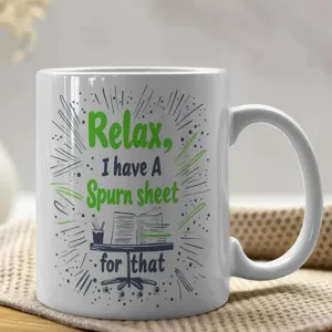 Taza de cafe de ceramica blanca con impresion divertida, mug de oficina para bebidas.