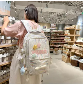 Japanese ins-style casual backpack niche design fashion versatile school bag for daily use