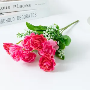Artificial rose bouquet for home decoration, fake flowers for vase and living room setup.