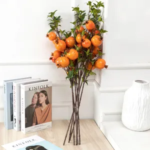 Artificial pomegranate branch fake fruit berry home decor living room festival ornament