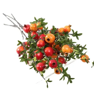 Artificial pomegranate fruit branches simulation berries flowers for home new year decor
