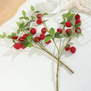 Ramo di fragola artificiale finto frutto decorazione casa accessorio fotografia floreale fai