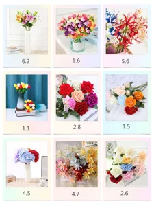 Mazzo di fiori artificiali tulipano rosa giglio matrimonio vaso decorazione dettaglio