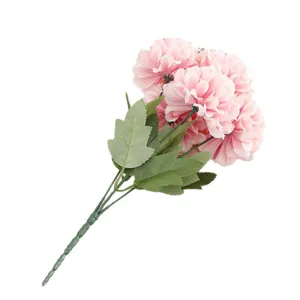 Artificial pink chrysanthemum bouquet silk flowers for wedding home room decor table centerpieces.