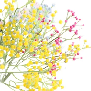 Artificial colorful baby breath flowers plastic fake floral single branch home decor.