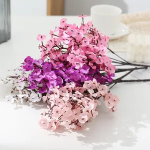 Artificial silk gypsophila flowers 5-fork fake flower bouquet for home wedding decor
