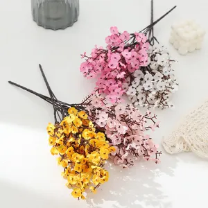 Artificial baby breath flowers multi color fake silk floral branches for home wedding decor.