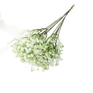 Artificial plastic baby breath flowers 5 forks fake gypsophila plants green home decor idea