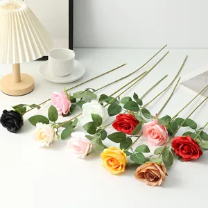 Artificial rose flowers long stem fake roses for wedding decor home party decoration