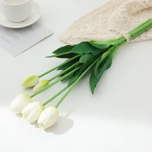 Mini soft PU tulip artificial flower variant, realistic touch home decor floral arrangement piece.