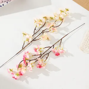 Artificial cherry blossom branches, fake flowers for home wedding decoration pink.
