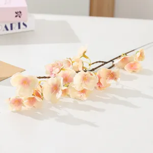 Artificial cherry blossom branch fake flowers home wedding decor pink floral arrangement