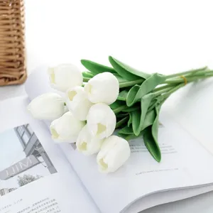 Artificial PU tulip bouquet fake flowers for home decoration and floral arrangement.