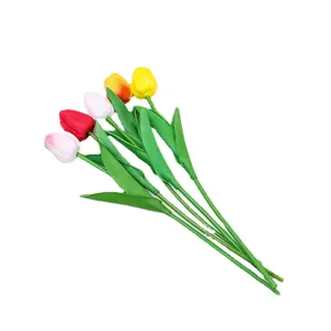 Artificial colorful tulip flowers bundle fake plants for home decoration and parties