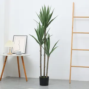 Kunst Yucca Plant Kunstmatige Vloer Decor Woonkamer Groen Bomen in Plastic Pot