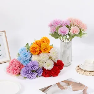 Künstlicher Pompon Chrysanthemen Blumenstrauß künstliche Blumen für Heimdekoration Dekoration