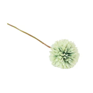 Künstliche grüne Kugel-Chrysantheme einzelner Stiel Seidenblume für Heimhochzeitsdekor