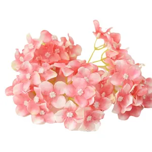 Pink artificial hydrangea flower heads bulk for DIY crafts wedding floral decoration