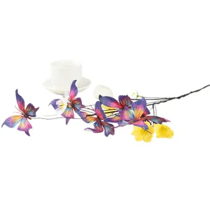 Artificial butterfly flower branch for home decor, wedding stage and photography props.