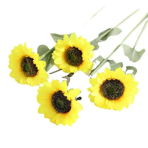 Tournesols artificiels fausse fleur seule tige plante en soie decor maison photo
