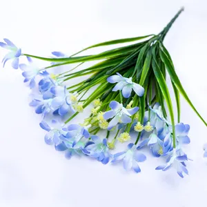 Artificial orchid lily of the valley faux silk flower bouquet for home bedroom decor