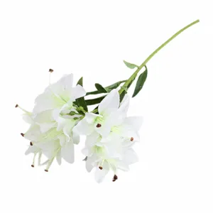 Bouquet di fiori di seta di giglio bianco artificiale 10 teste per matrimonio decorazione casa