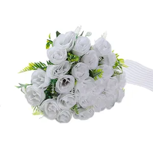 Artificial white rose bouquet for wedding decoration, Valentine's Day and party gift.