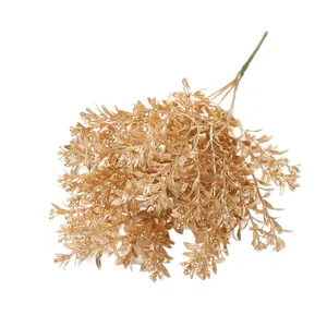 Gouden kunstmatige eucalyptus bloemtakken for huisdecoratie, vazen en bloemstukken.