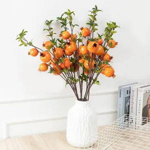 Künstlicher Granatapfel Zweig Deko künstliche Frucht Heimdekoration Vasenarrangement Ast neu.