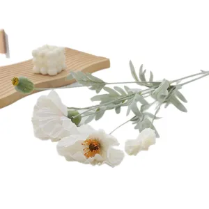Artificial poppy silk flowers for home decor wedding party photography props tabletop display.