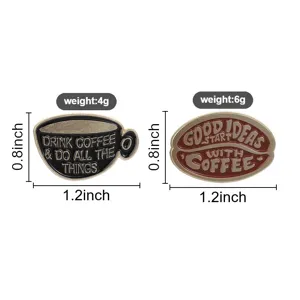 Koffie thema metalen broche set, creatieve koffiekop en boon geemailleerde speldjes voor kleding.