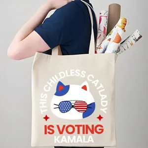 Borsa tote in tela casual, borsa a tracolla con stampa grafica personalizzata, borsa shopping.