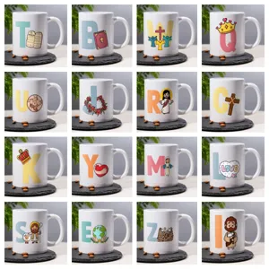 Personalized Christian letter custom ceramic coffee mug for office and home daily use