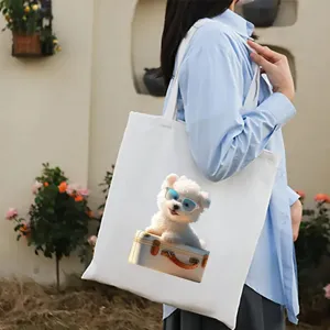 Borsa Tote in Tela Casual per Donna Moda Carina Stampata Borsa a Tracolla Grande Capacità Borsa della Spesa