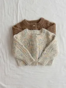 Neonato bambino cardigan in maglia autunno inverno caldo maglione cappotto morbido