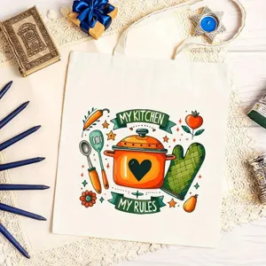Borsa Tote in Tela da Donna Casual Borsa a Tracolla di Grande Capacità Con Stampa Grafica Carina Borsa a Mano Estetica Quotidiana