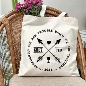 Borsa shopper in tela con stampa divertente, comoda borsa pratica per tutti i giorni.