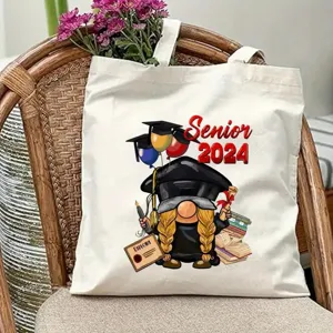 Segeltuch Tragetasche für Damen Lässige Wiederverwendbare Einkaufstasche Ästhetische Vintage Gedruckte Schultertasche Geschenk