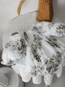 Korean style autumn baby floral long sleeve smocked romper cute infant baby bodysuit