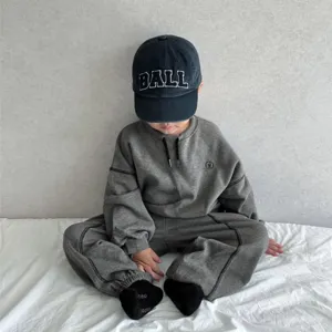 Kids Spring Sweatshirt Set Boys Girls Long Sleeve Pullover Sweatshirt And Long Pants Cotton Blend Casual Sportswear