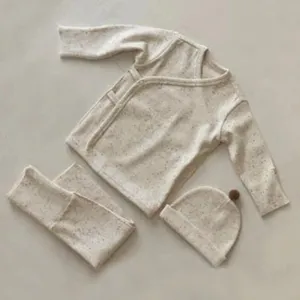 Baby katoenen kleding set lange mouw top broek lente herfst kleinkind outfit detail